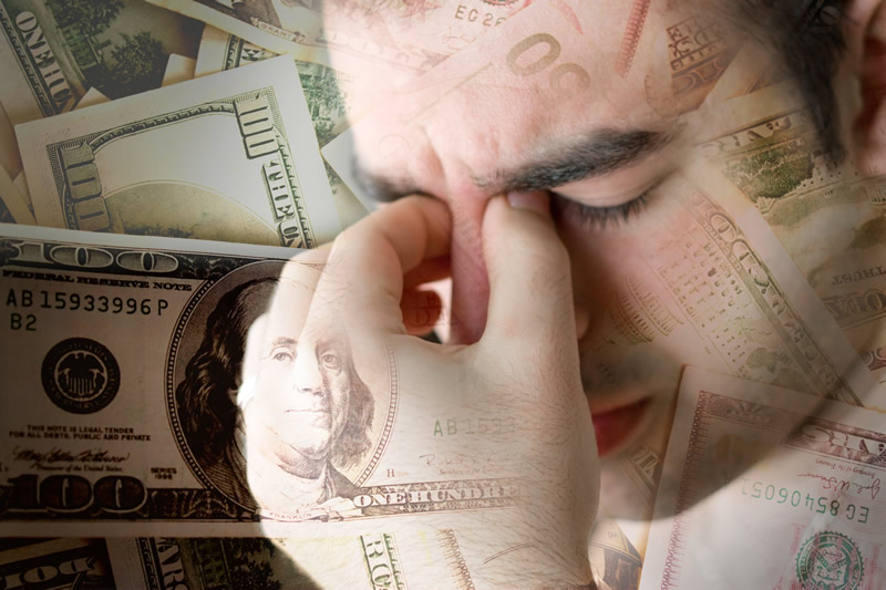 man suffering from sinus pain