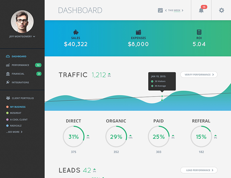 marketing manager old app design