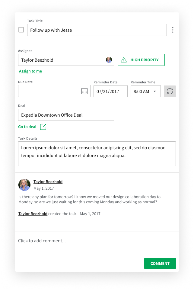 task experience ui design
