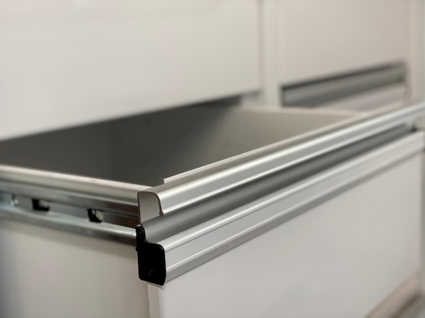 aluminum travel trailer with aluminum cabinets