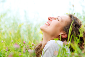 woman living an allergy free life breathing without obstruction