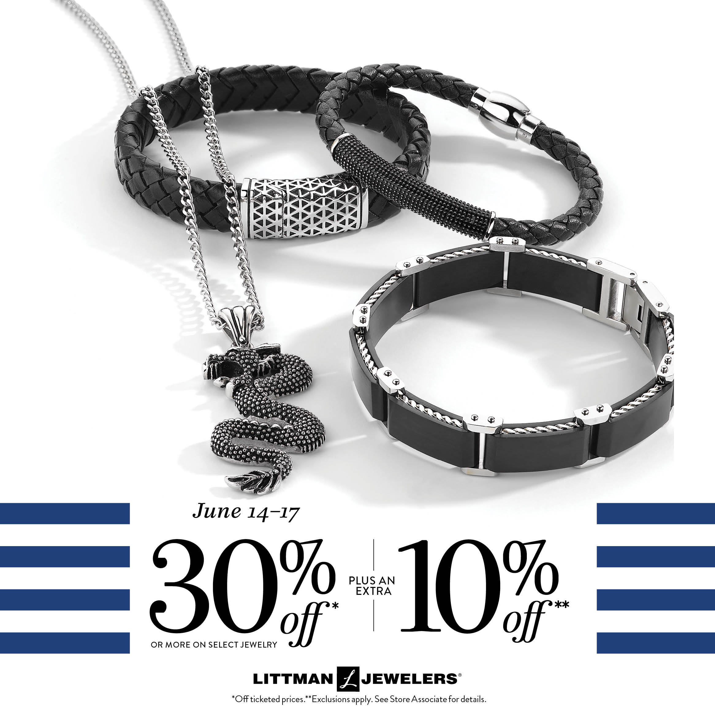 black and silver bracelets and a dragon necklace