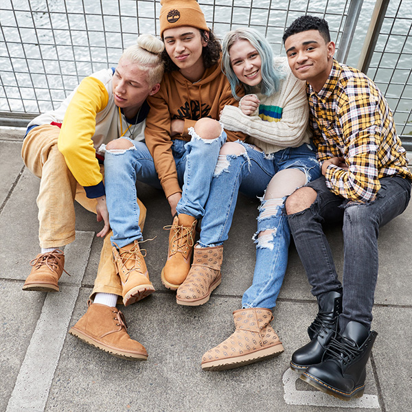 Photo of a group of teens wearing new boots