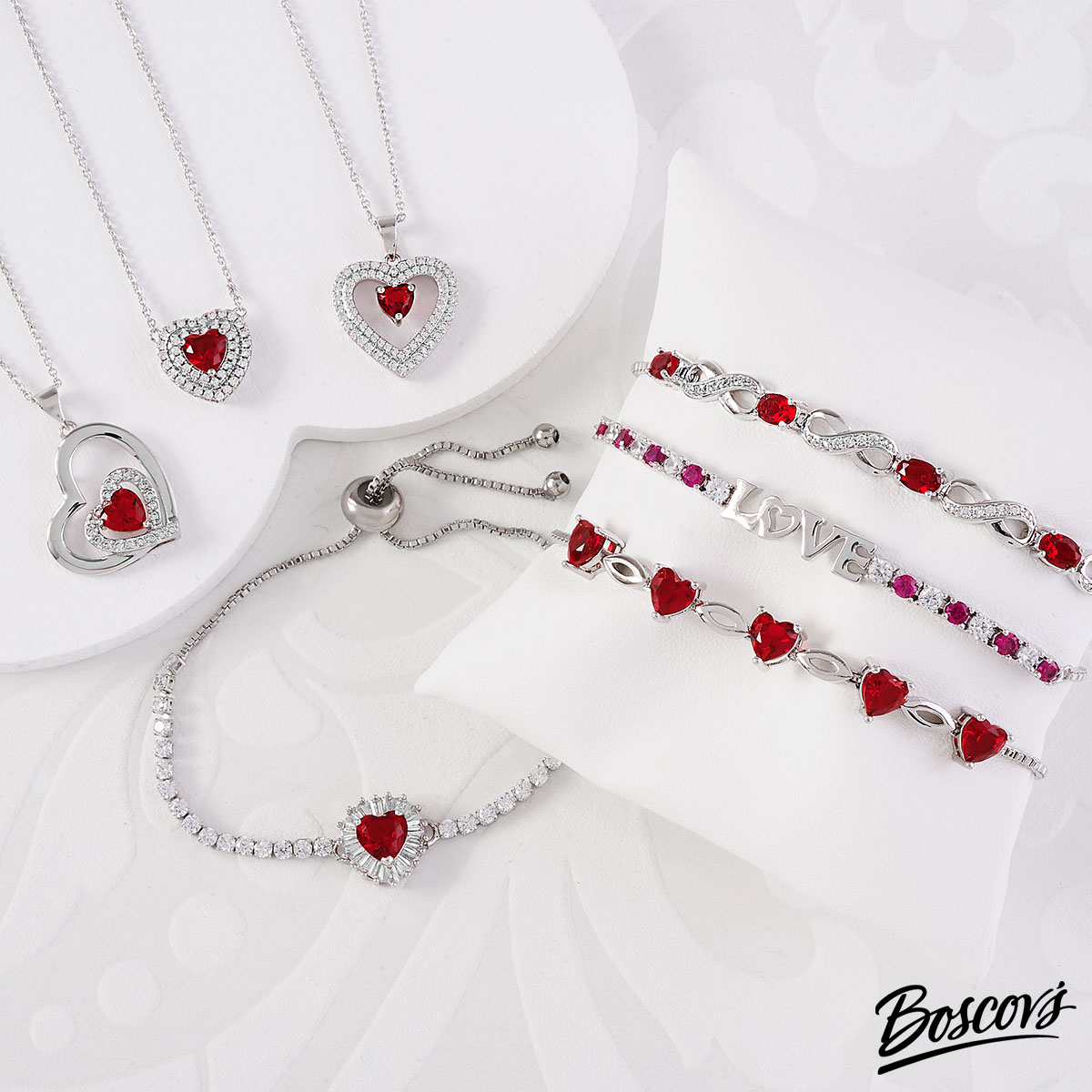 Boscovs ruby and diamond valentine's jewelry