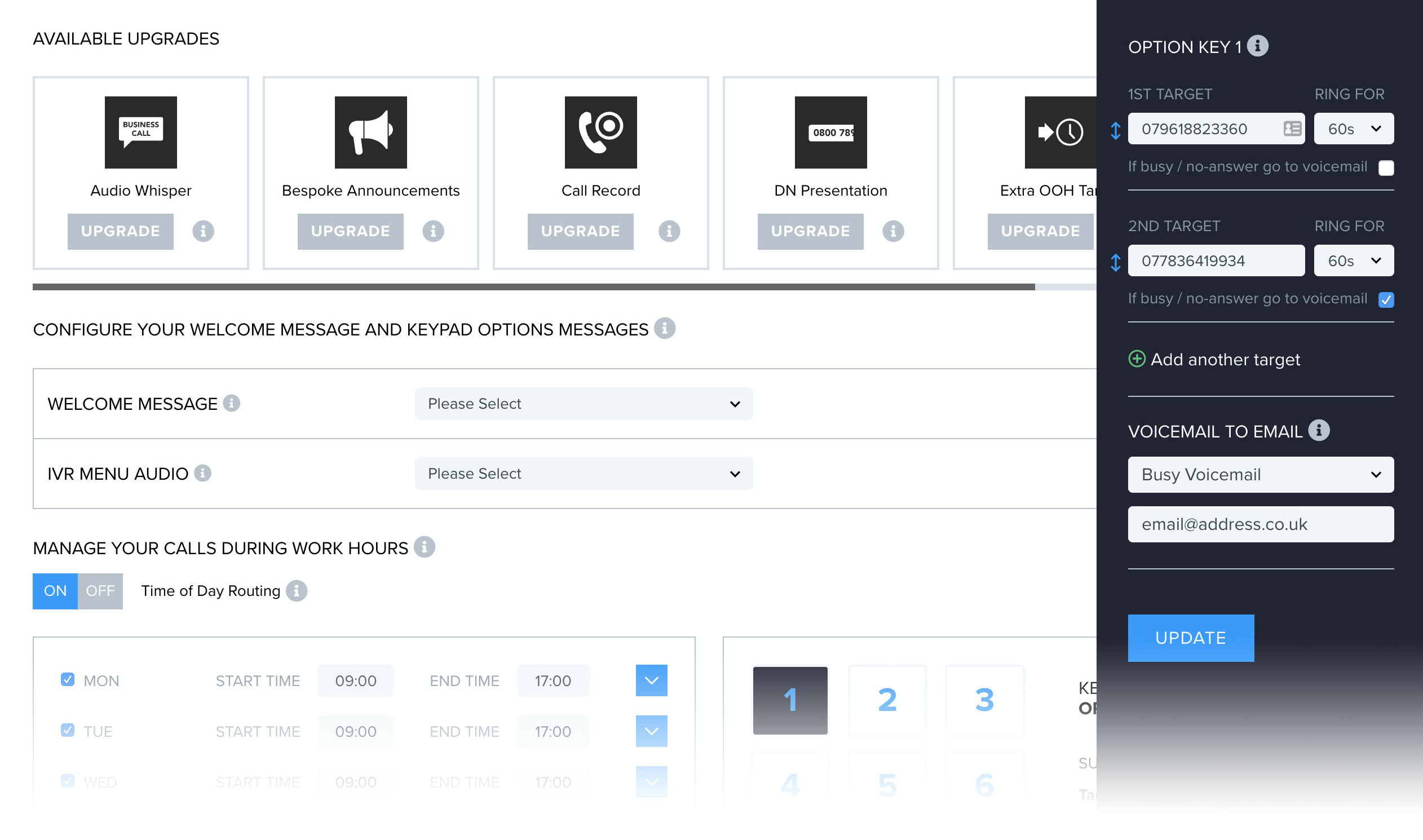 An Interactive Voice Response, or IVR, enables your customers to connect with the right person