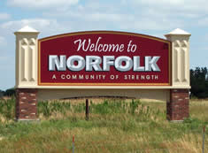 Welcome to Norfolk city sign