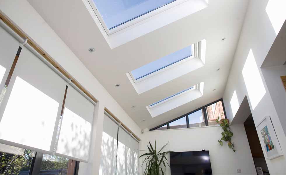 interior extension roof lights and blinds