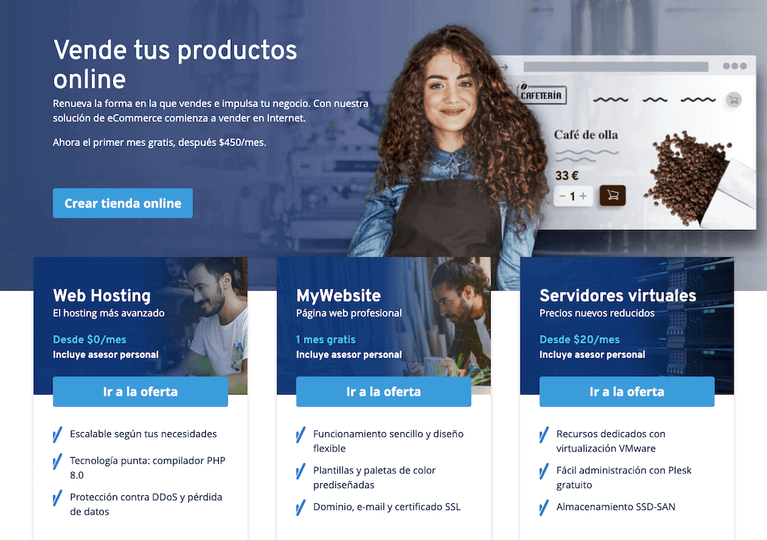Sitio web de IONOS.
