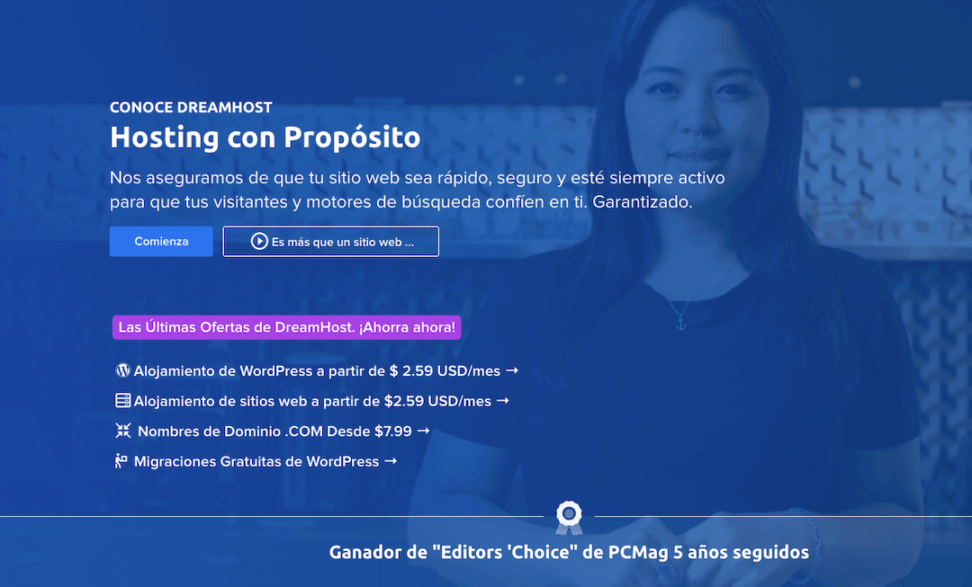 Sitio web de Dreamhost.