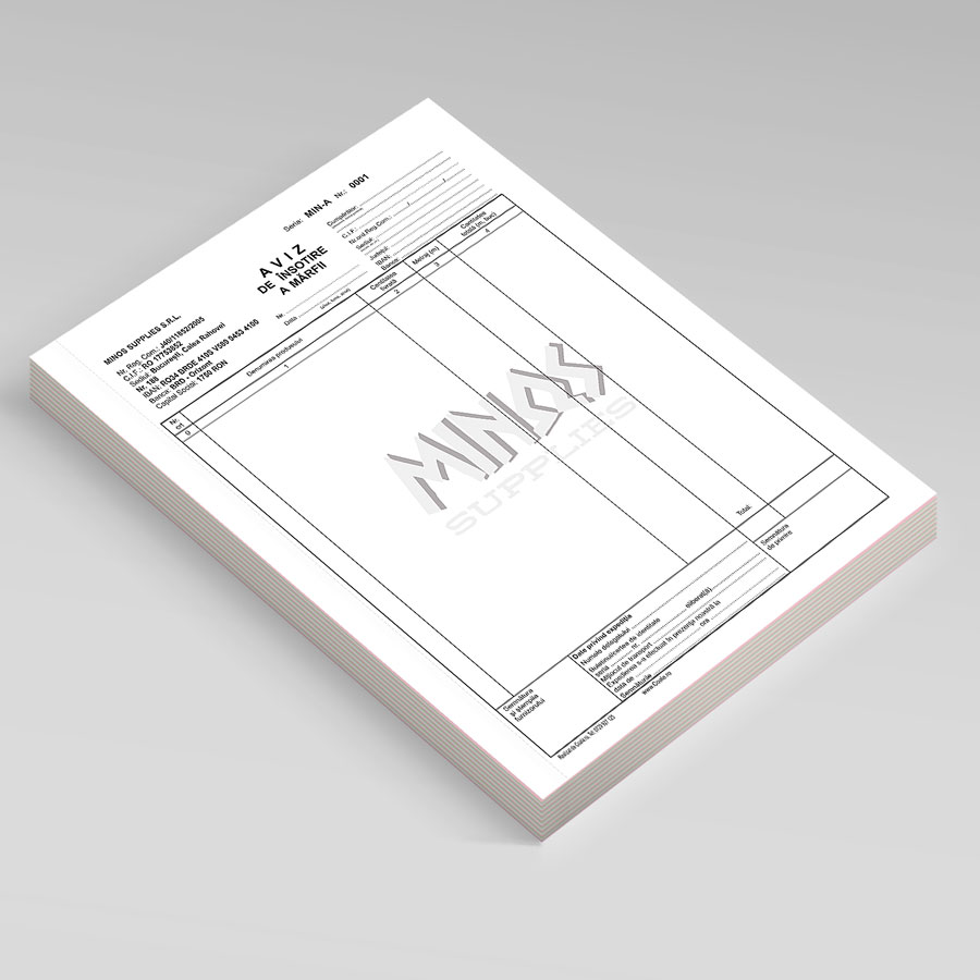 Avize de insotire personalizate A4, A5