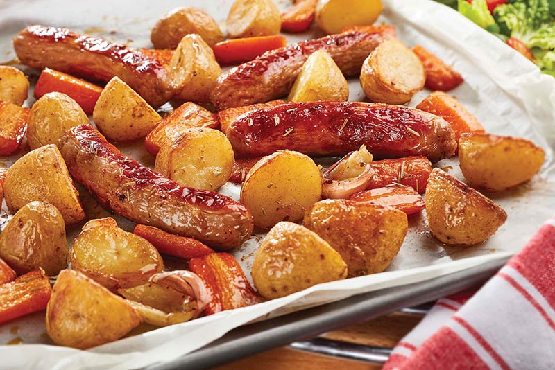 Tray Roasted Sausages, Potatoes & Carrots