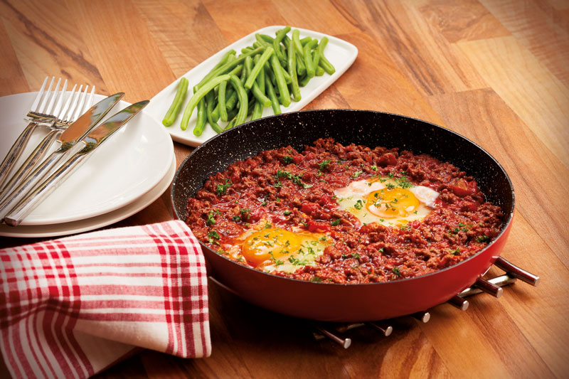 Italian Eggs in Spicy Beef