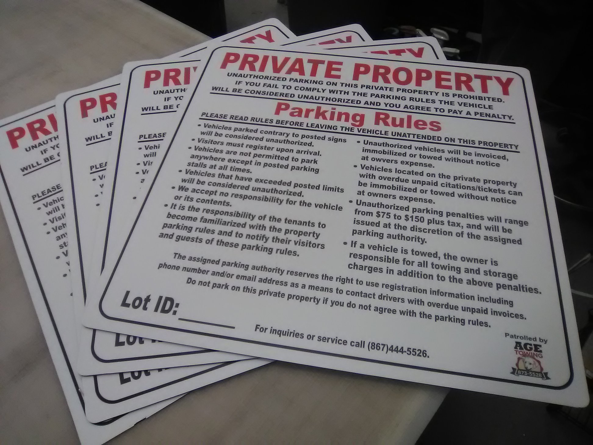 Parking Enforcement Signage