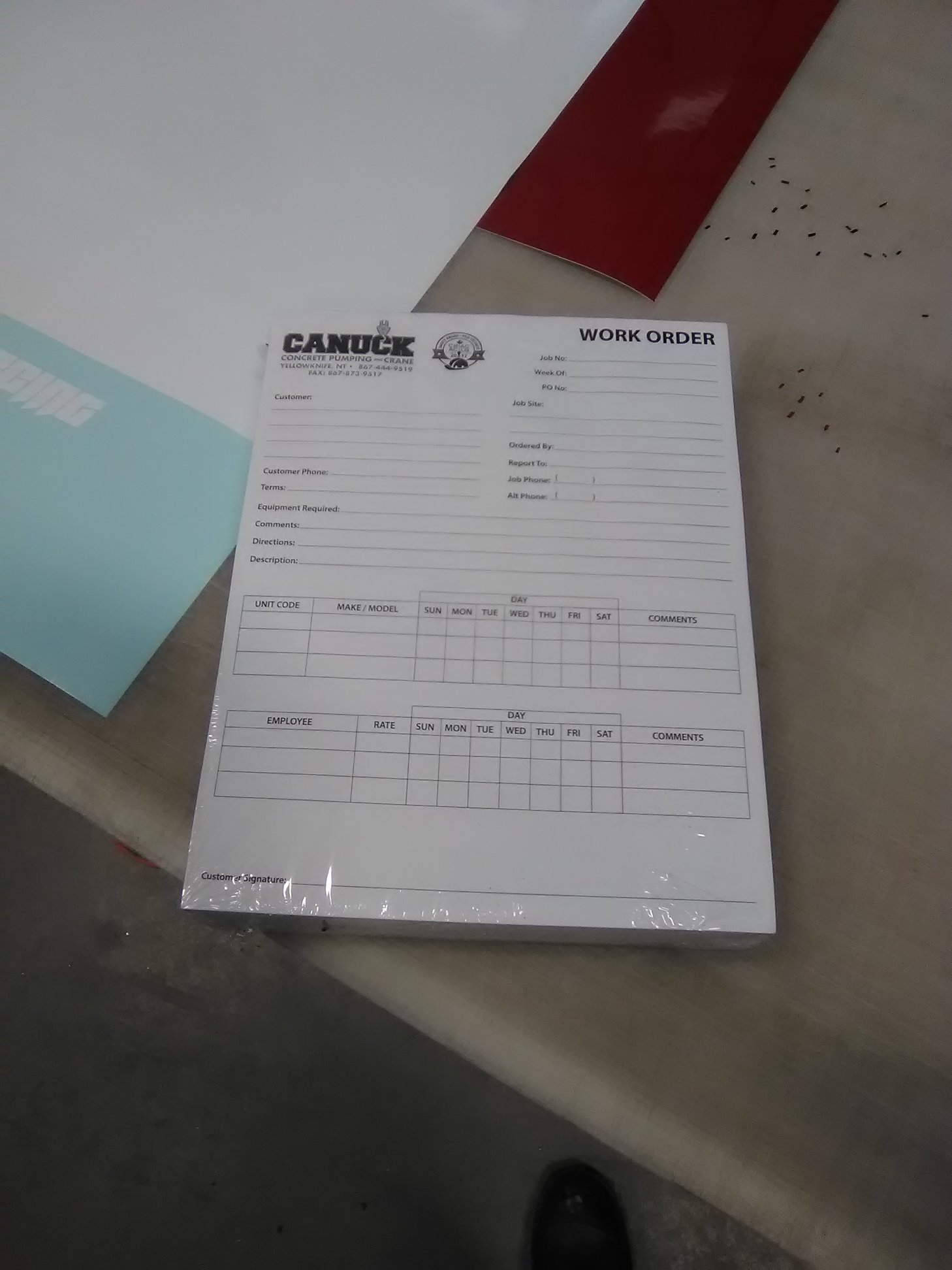 Customer Work Order Form