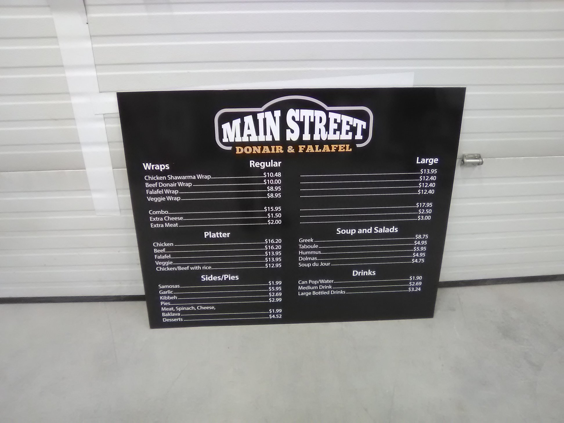 Restaurant Menu Signage