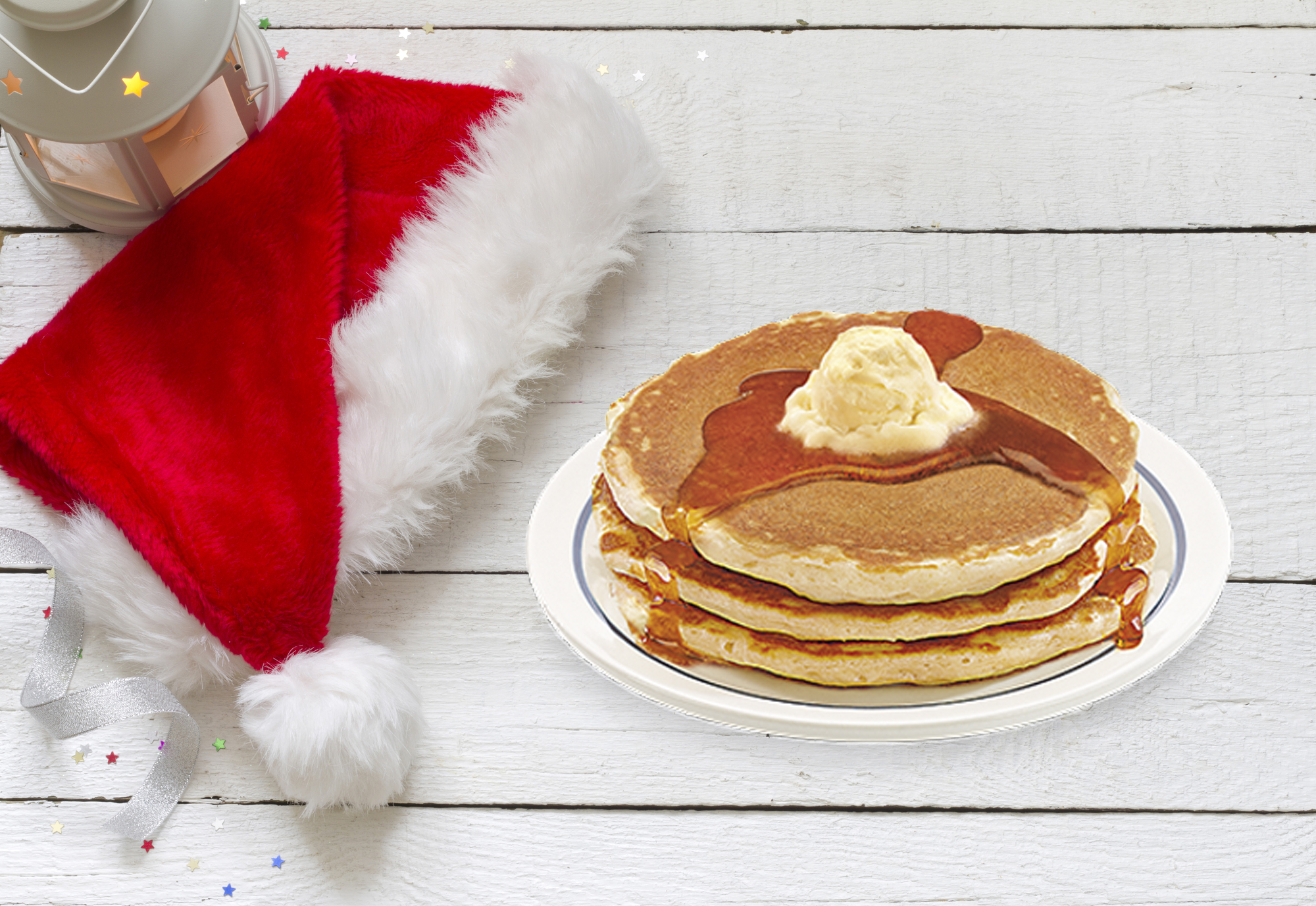 Santa hat with pancakes