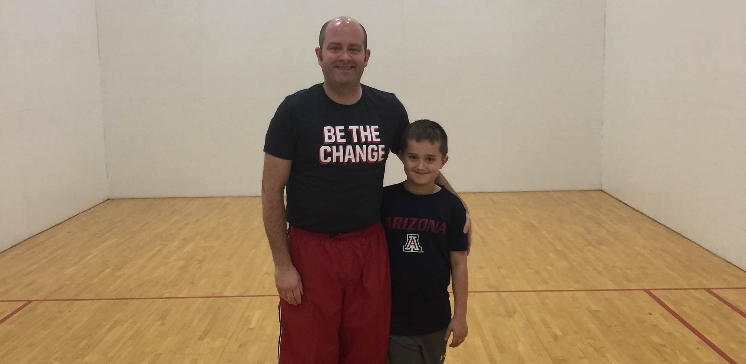 Anthony and his son work out together at the Y.