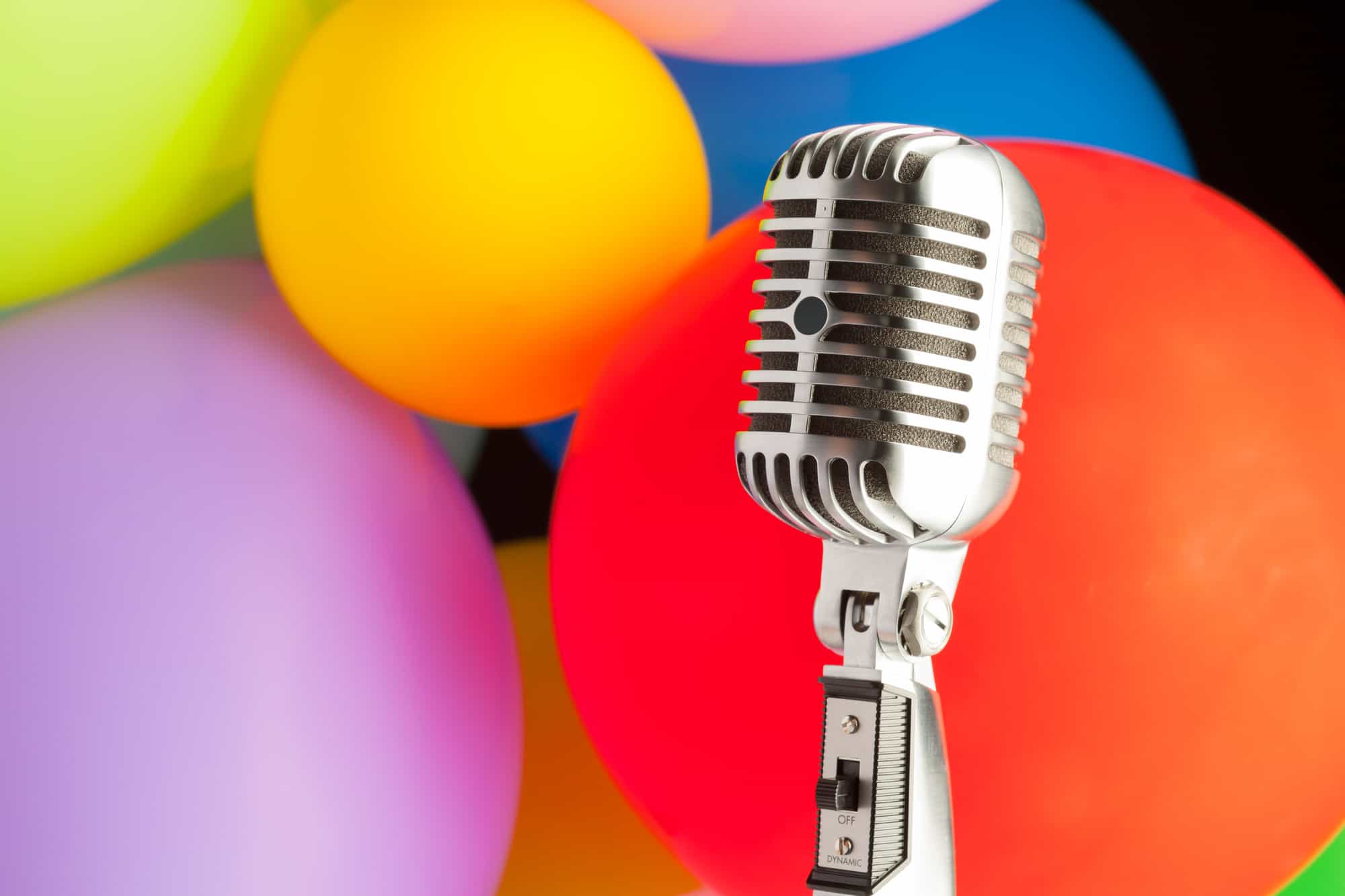 balloons and microphone