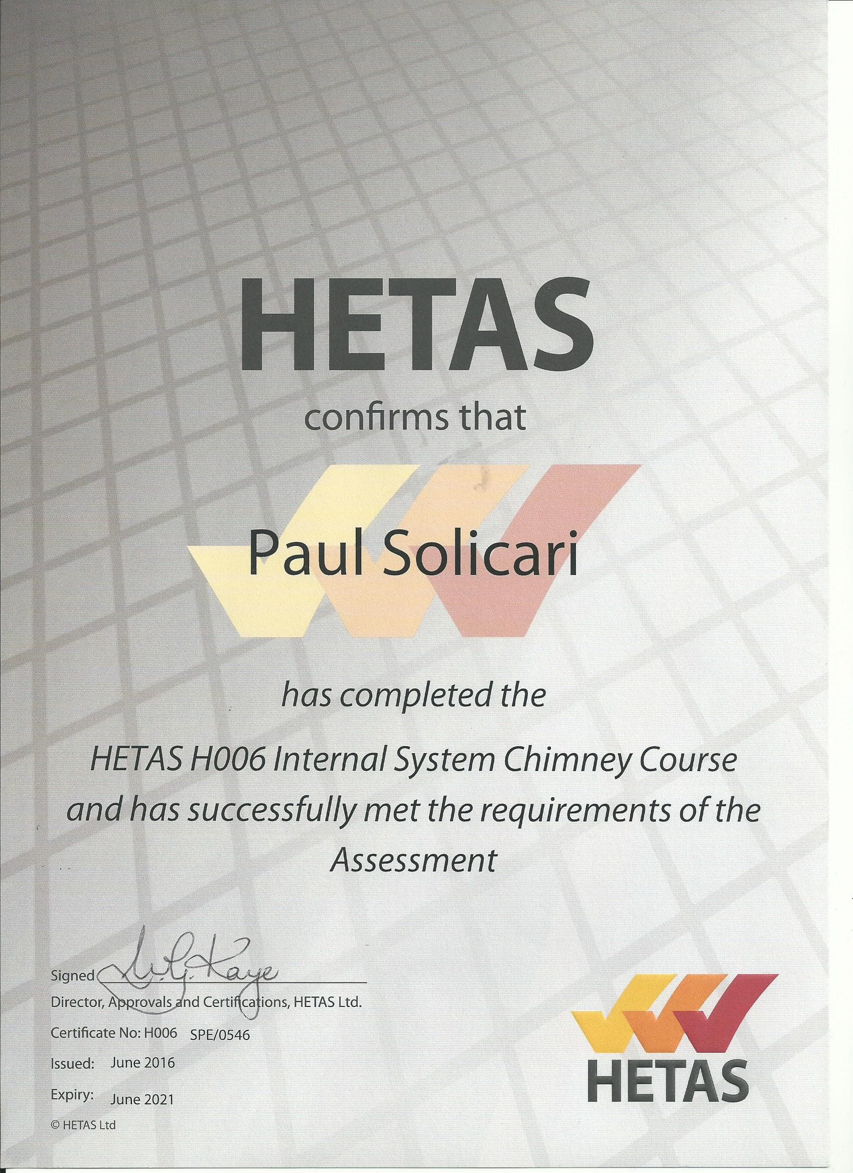HETAS H006