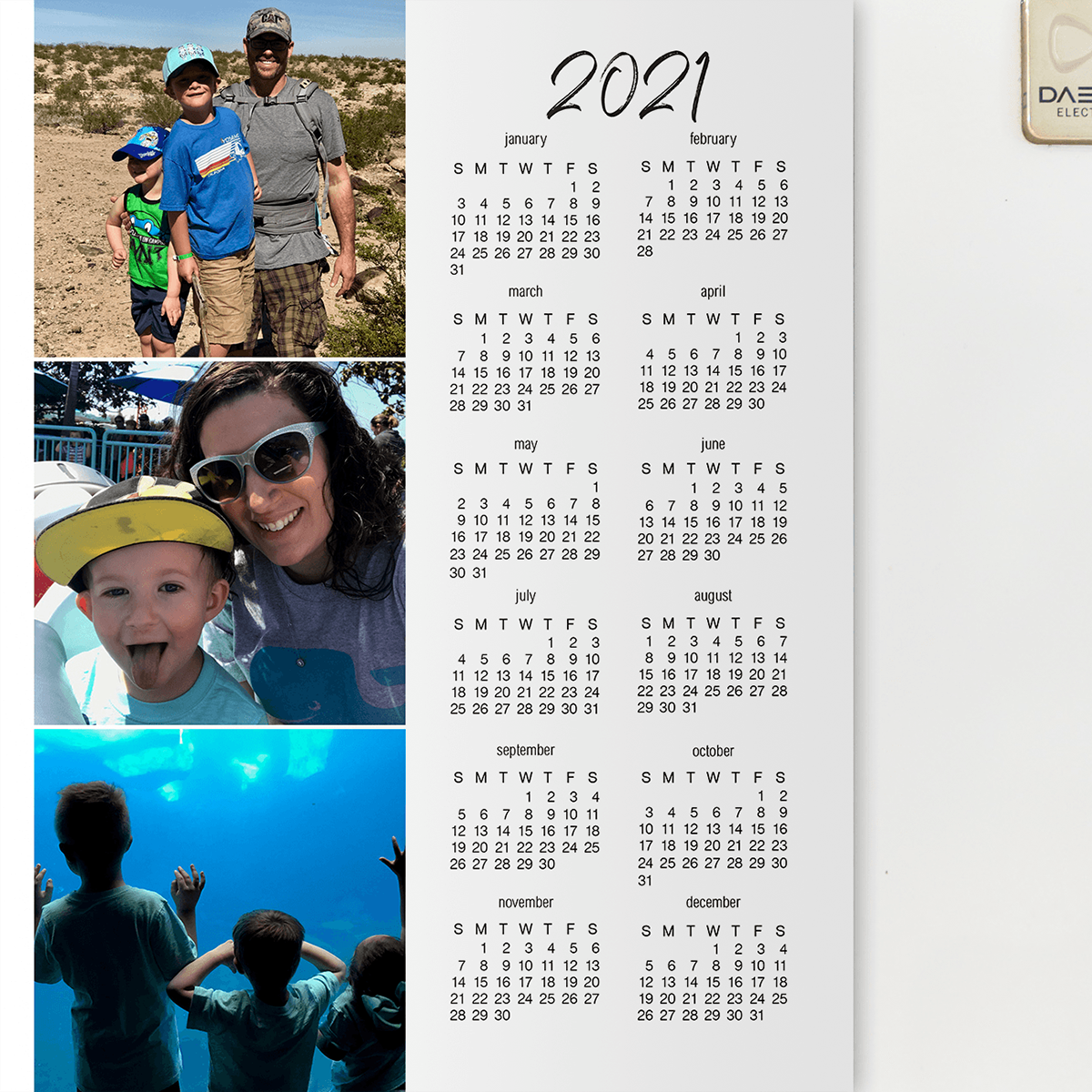 Magnetic Calendar 8x10 inch