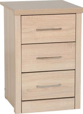 Lisbon 3 Drawer Bedside Light Oak
