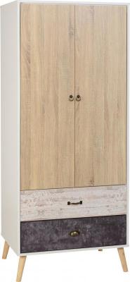 Nordic 2 Door 2 Drawer Wardrobe