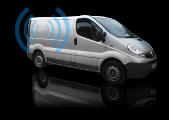 van with alarm sounding