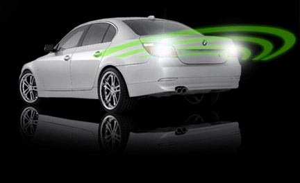 car with parking sensor beeping