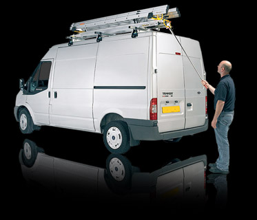 van with fitted ladder on top