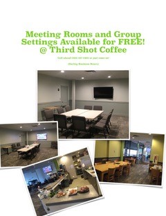 different meeting rooms available at Third Shot Coffee