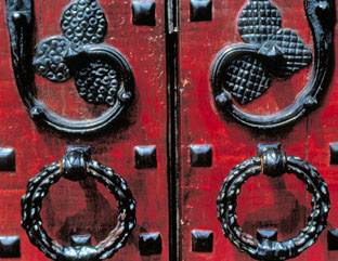 Wrought-iron Detail Work on Doors