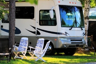RV Car parked in camping area