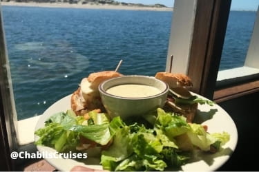 Lunch inside Chablis cruise