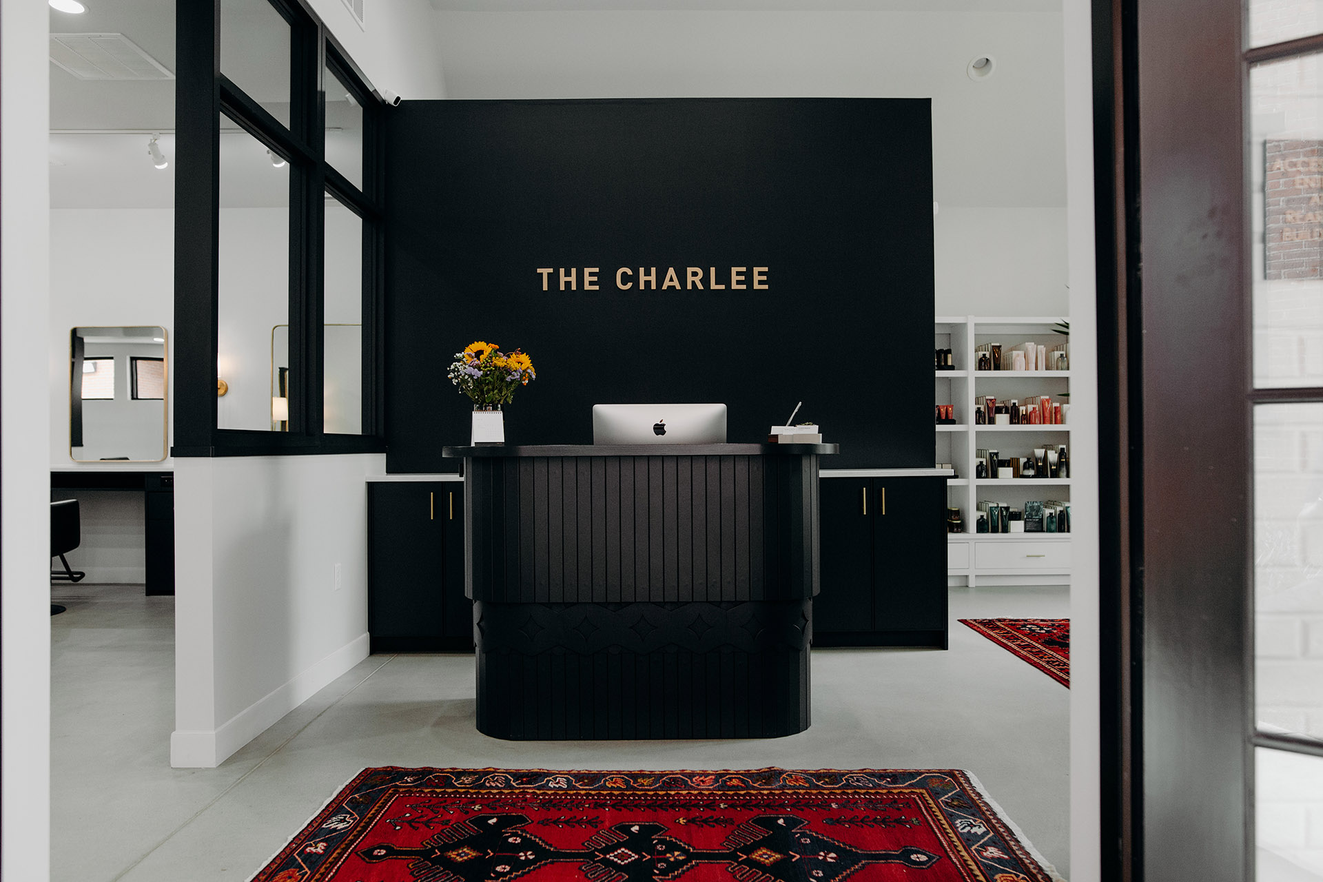 The Charlee salon's front desk