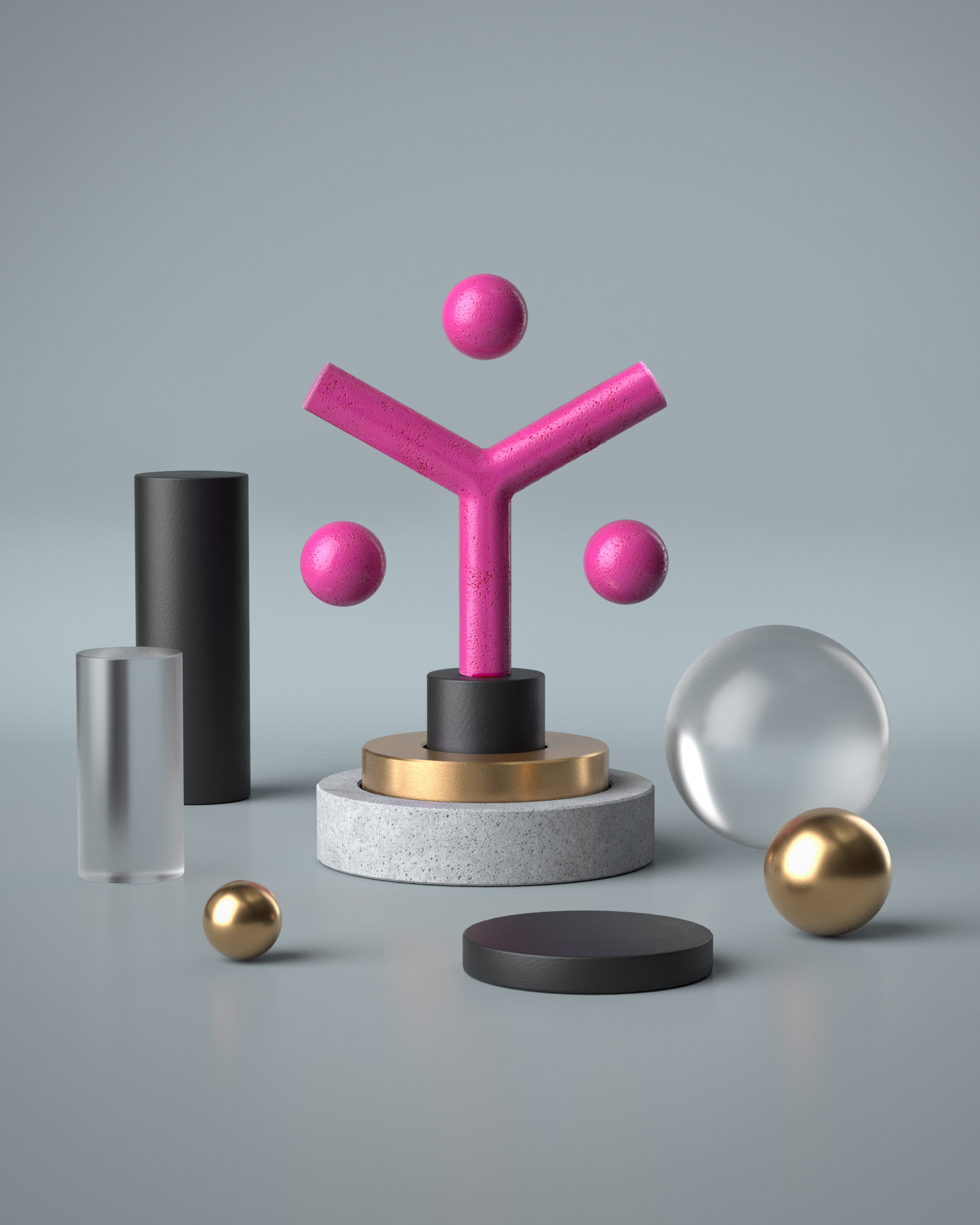3D scene of LAN logo