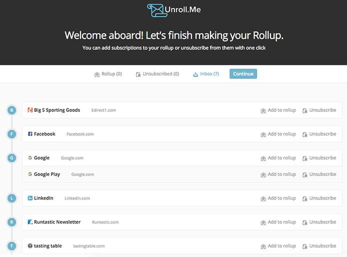 Outil Unroll me pour mieux gérer ses mails