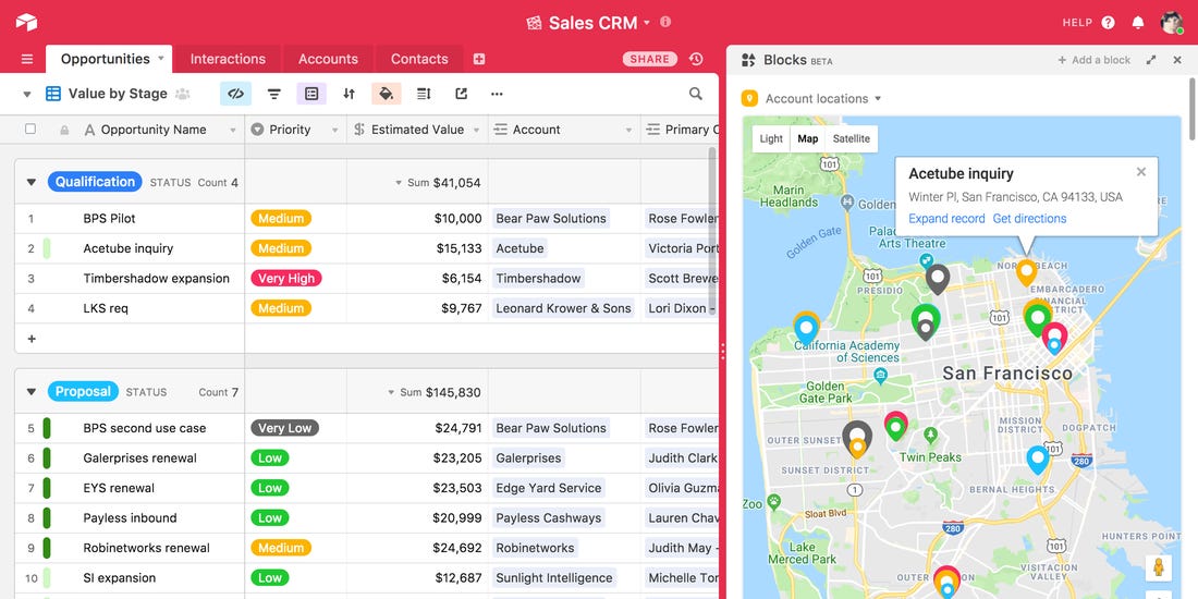 airtable exemple de tableau no code