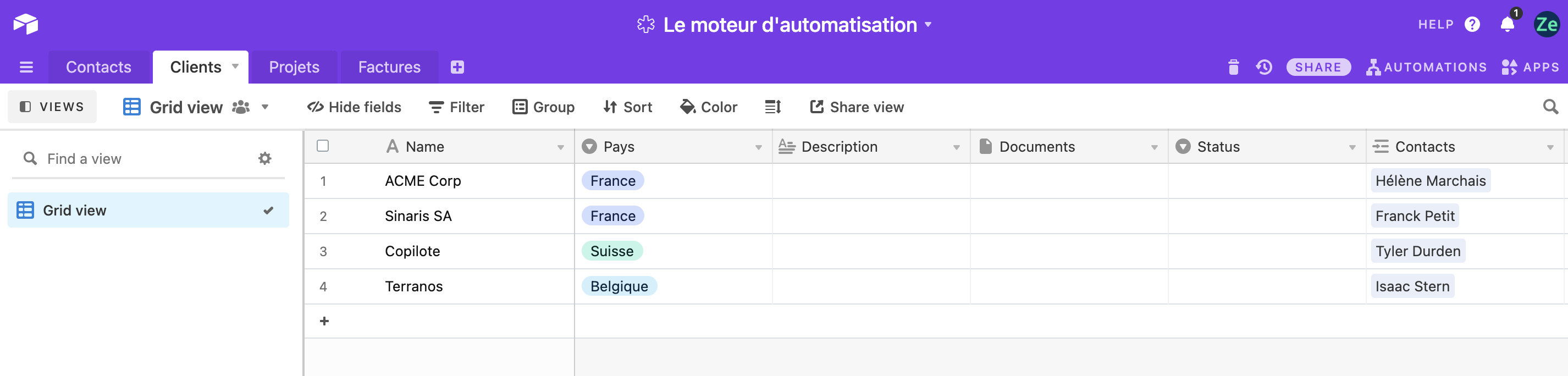 Table Clients Airtable