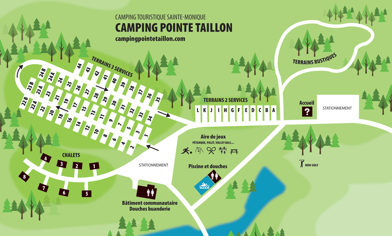Services disponibles Camping PointeTaillon