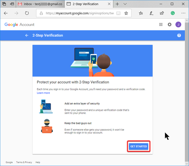 Résultat de recherche d'images pour "2 steps login verification google analytics"