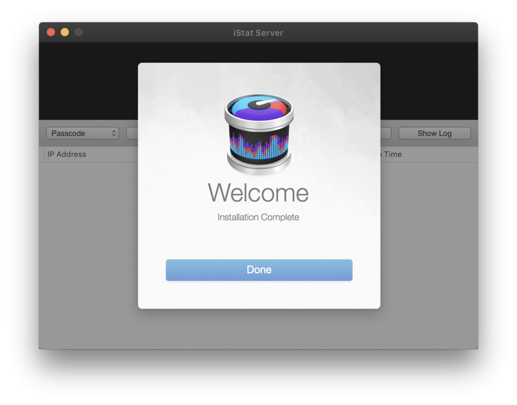iStat Welcome Screen