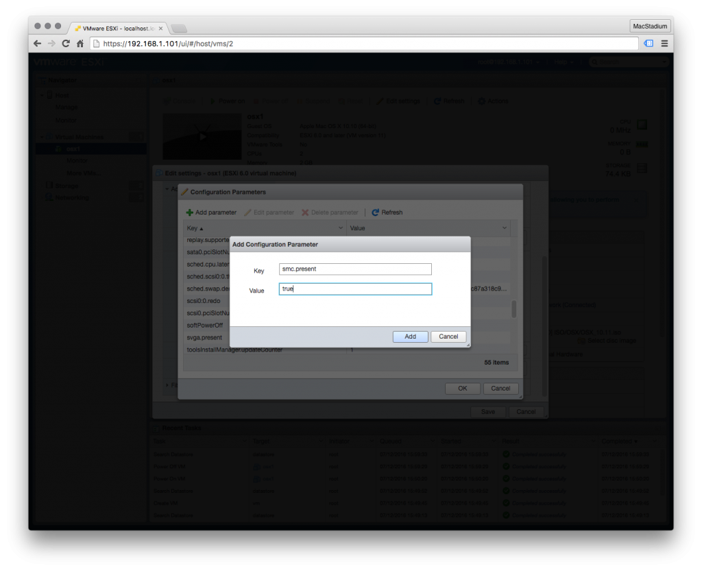 VM config parameter