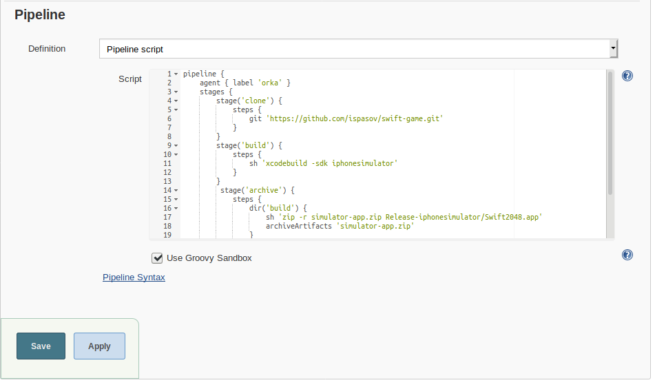 Jenkins Pipeline Build Code