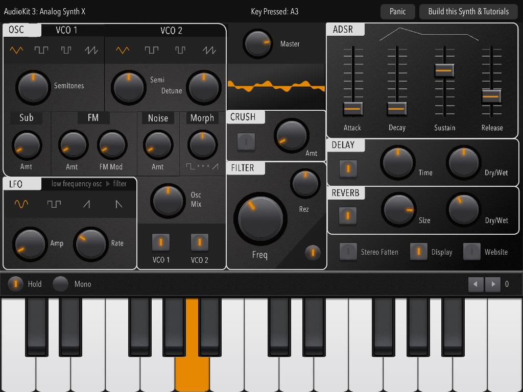 Audio Synthesizer built with AudioKit