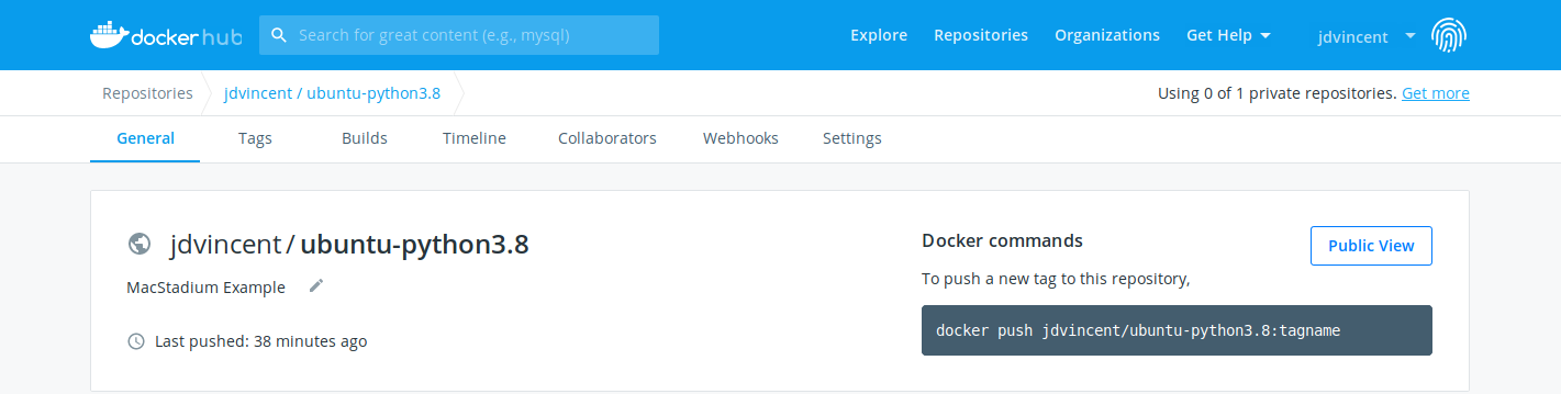 Docker hub repository overview