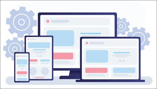 Illustration showing multi-device testing and QA