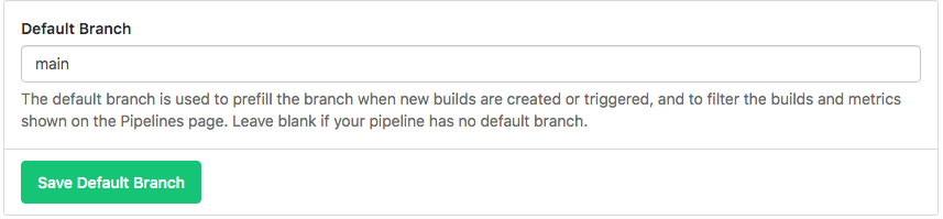 GitHub screen for setting default branch on the repository