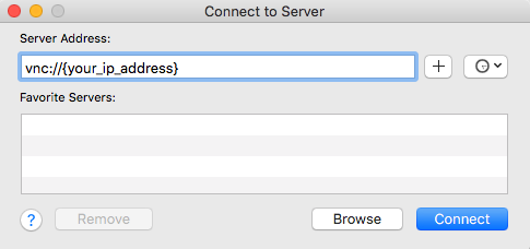 Mac connect to server dialog