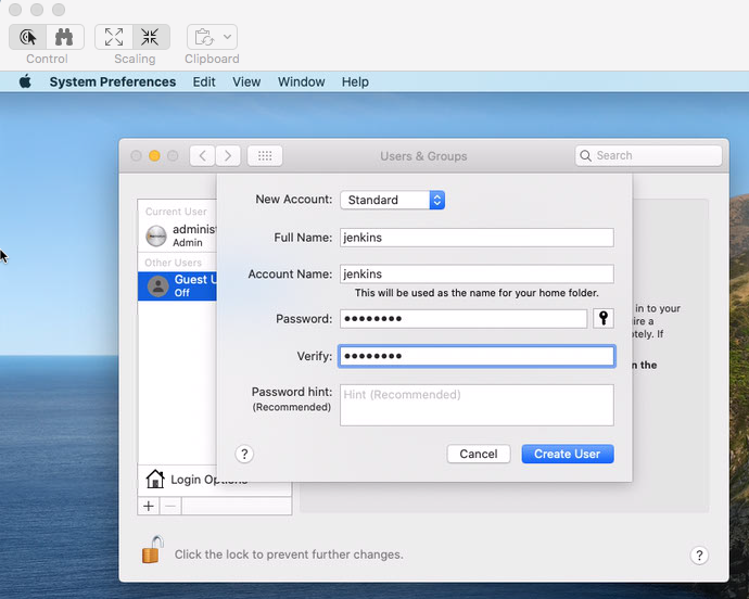 Mac create user dialog