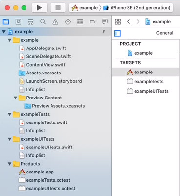 Xcode target settings